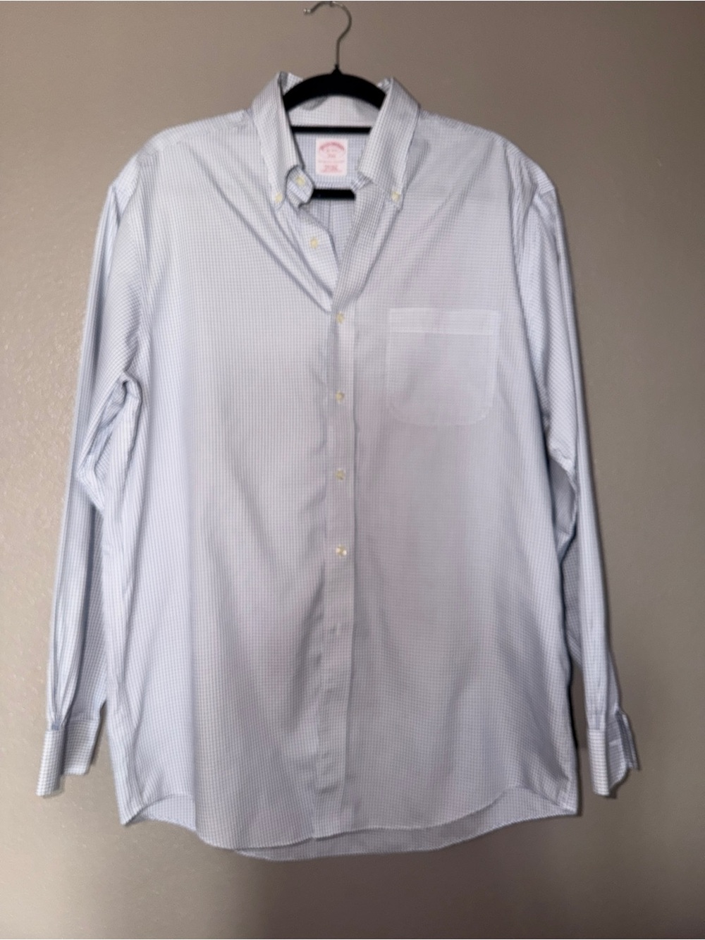 Brooks Brothers Light Blue Micro-Check Button-Down Oxford Shirt